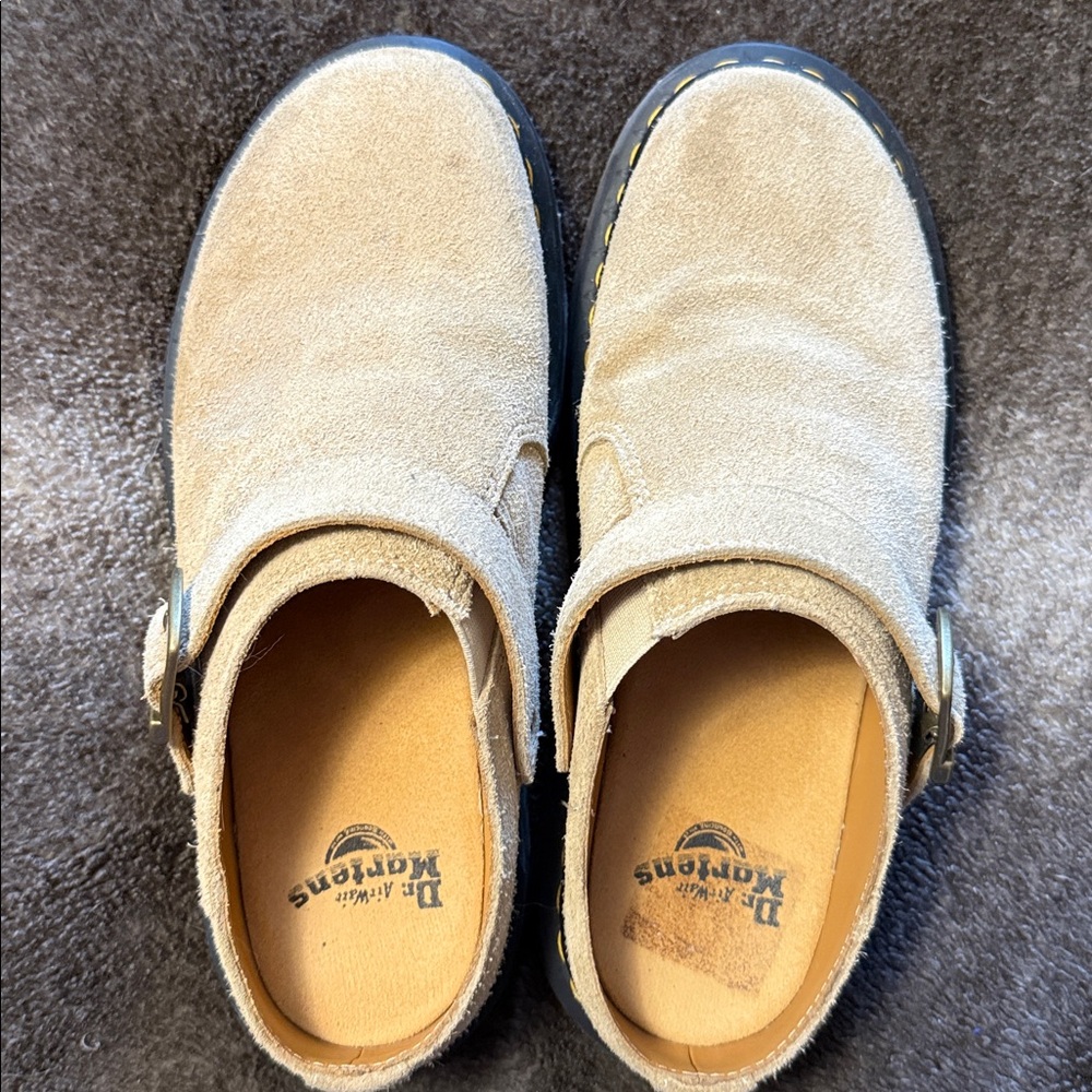 Dr. Martens Tan Suede Mules